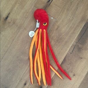 Red and Orange Octopus Plush Toy